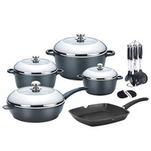 16 PCS Die Casting Aluminum Casserole Set